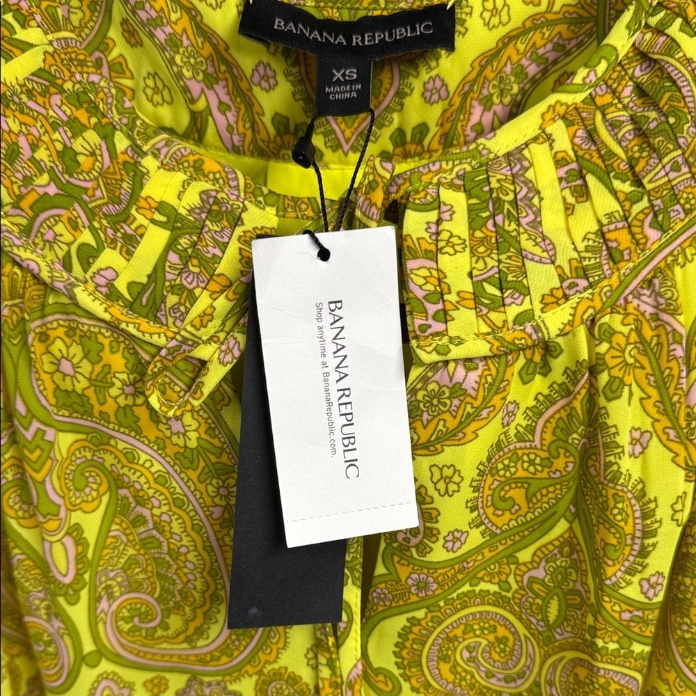 Banana Republic Yellow Paisley Mini Dress - Picture 2 of 9